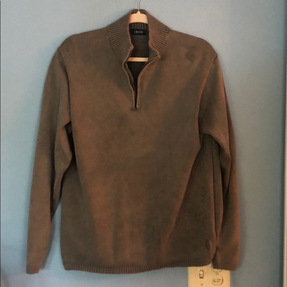 IZOD olive green 3/4 zip sweater
